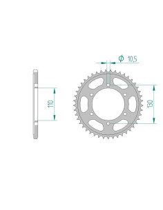 AFAM COURONNE ACIER au pas de 525 pour SUZUKI/YAMAHA AFA12815