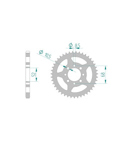 AFAM COURONNE ACIER au pas de 428 pour SUZUKI AFA14101