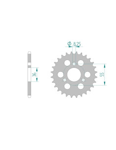 AFAM COURONNE ACIER au pas de 420 pour SUZUKI AFA14102
