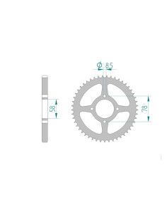 AFAM COURONNE ACIER au pas de 428 pour HYOSUNG/JINCHENG/KAWASAKI/SUZUKI AFA14201