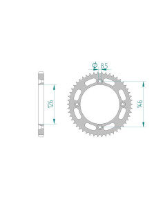 AFAM COURONNE ACIER au pas de 428 pour SUZUKI AFA14202