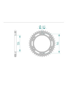 AFAM COURONNE ACIER au pas de 520 pour SUZUKI AFA14203