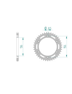AFAM COURONNE ACIER au pas de 520 pour BETA AFA14206
