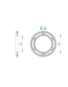 AFAM COURONNE ACIER au pas de 428 pour SUZUKI AFA14207