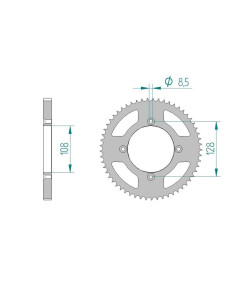 AFAM COURONNE ACIER au pas de 428 pour SUZUKI AFA14216