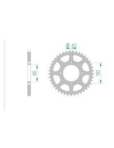 AFAM COURONNE ACIER au pas de 520 pour SUZUKI AFA14302