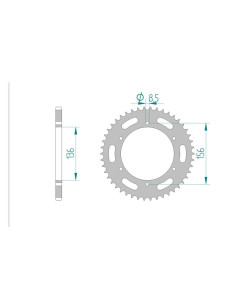 AFAM COURONNE ACIER au pas de 520 pour DERBI/SUZUKI AFA14303