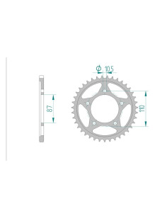 AFAM COURONNE ACIER au pas de 520 pour SUZUKI AFA14405