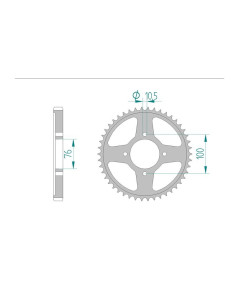 AFAM COURONNE ACIER au pas de 530 pour SUZUKI AFA14500