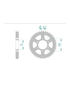 AFAM COURONNE ACIER au pas de 530 pour SUZUKI AFA14503