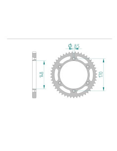 AFAM COURONNE ACIER au pas de 525 pour SUZUKI AFA14603