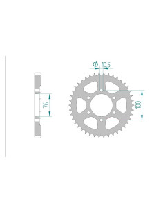 AFAM COURONNE ACIER au pas de 532 pour SUZUKI AFA14901