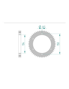 AFAM COURONNE ACIER au pas de 428 pour KAWASAKI AFA16203