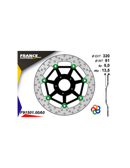 Kit Freinage FRANCE EQUIPEMENT - AP RACING Composé de 2 Disques