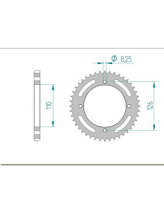 AFAM COURONNE ACIER au pas de 428 pour KAWASAKI AFA16209