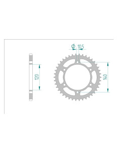 AFAM COURONNE ACIER au pas de 520 pour KAWASAKI AFA16404