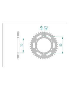 AFAM COURONNE ACIER au pas de 520 pour KAWASAKI AFA16500
