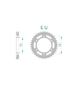 AFAM COURONNE ACIER au pas de 530 pour KAWASAKI AFA16502
