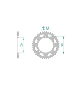 AFAM COURONNE ACIER au pas de 520 pour KAWASAKI AFA16600