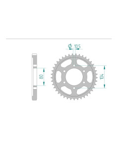 AFAM COURONNE ACIER au pas de 530 pour KAWASAKI AFA16604