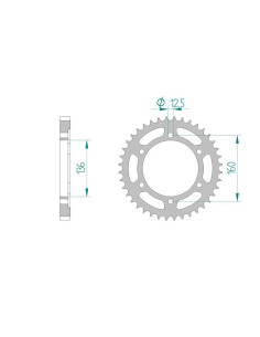 AFAM COURONNE ACIER au pas de 630 pour KAWASAKI AFA16800