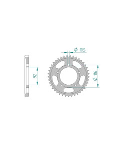 AFAM COURONNE ACIER au pas de 530 pour KAWASAKI AFA16900