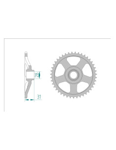 AFAM COURONNE ACIER au pas de 415 pour APRILIA AFA35100