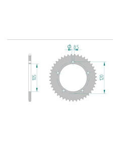 AFAM COURONNE ACIER au pas de 415 pour APRILIA/GILERA AFA35101