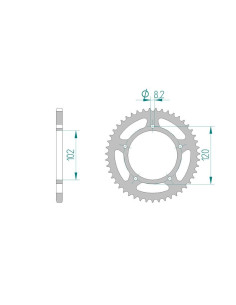 AFAM COURONNE ACIER au pas de 420 pour APRILIA AFA35104