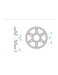 AFAM COURONNE ACIER au pas de 520 pour APRILIA AFA35201