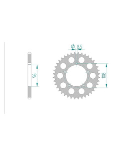AFAM COURONNE ACIER au pas de 520 pour APRILIA/GILERA AFA35202