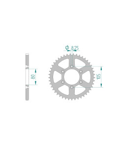AFAM COURONNE ACIER au pas de 520 pour APRILIA AFA35204