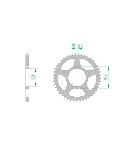 AFAM COURONNE ACIER au pas de 520 pour APRILIA/MZ AFA35303