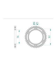AFAM COURONNE ACIER au pas de 520 pour APRILIA/BETA/BMW/GILERA AFA35304