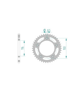 AFAM COURONNE ACIER au pas de 520 pour APRILIA AFA35306