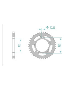 AFAM COURONNE ACIER au pas de 525 pour APRILIA AFA35800