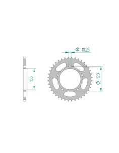 AFAM COURONNE ACIER au pas de 520 pour APRILIA/BMW AFA35801