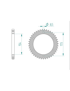AFAM COURONNE ACIER au pas de 525 pour APRILIA AFA35803