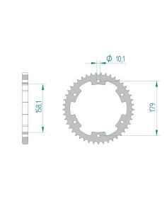 AFAM COURONNE ACIER au pas de 525 pour APRILIA AFA35804