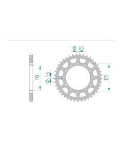 AFAM COURONNE ACIER au pas de 520 pour CAGIVA/GILERA AFA44200