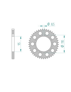 AFAM COURONNE ACIER au pas de 428 pour CAGIVA AFA44201