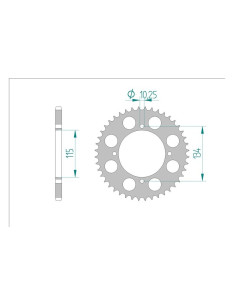 AFAM COURONNE ACIER au pas de 520 pour CAGIVA AFA44301