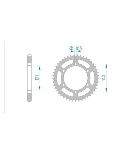 AFAM COURONNE ACIER au pas de 525 pour CAGIVA AFA44501