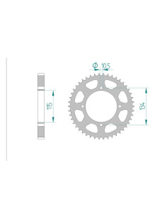 AFAM COURONNE ACIER au pas de 530 pour CAGIVA AFA44600