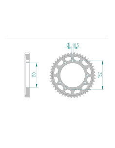 AFAM COURONNE ACIER au pas de 530 pour CAGIVA AFA44601