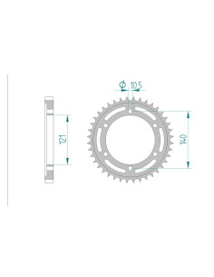 AFAM COURONNE ACIER au pas de 530 pour CAGIVA AFA44800