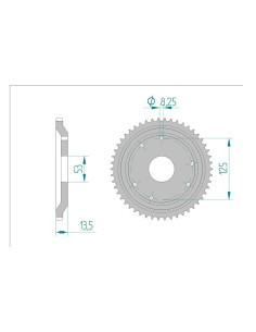 AFAM COURONNE ACIER au pas de 420 pour DERBI AFA47100