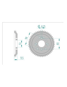 AFAM COURONNE ACIER au pas de 420 pour DERBI AFA47101