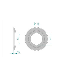 AFAM COURONNE ACIER au pas de 420 pour CAGIVA/DERBI/GILERA AFA47102