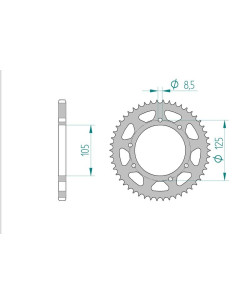 AFAM COURONNE ACIER au pas de 428 pour DERBI/HM/MALAGUTI/MH/PEUGEOT/RIEJU/YAMAHA AFA47200